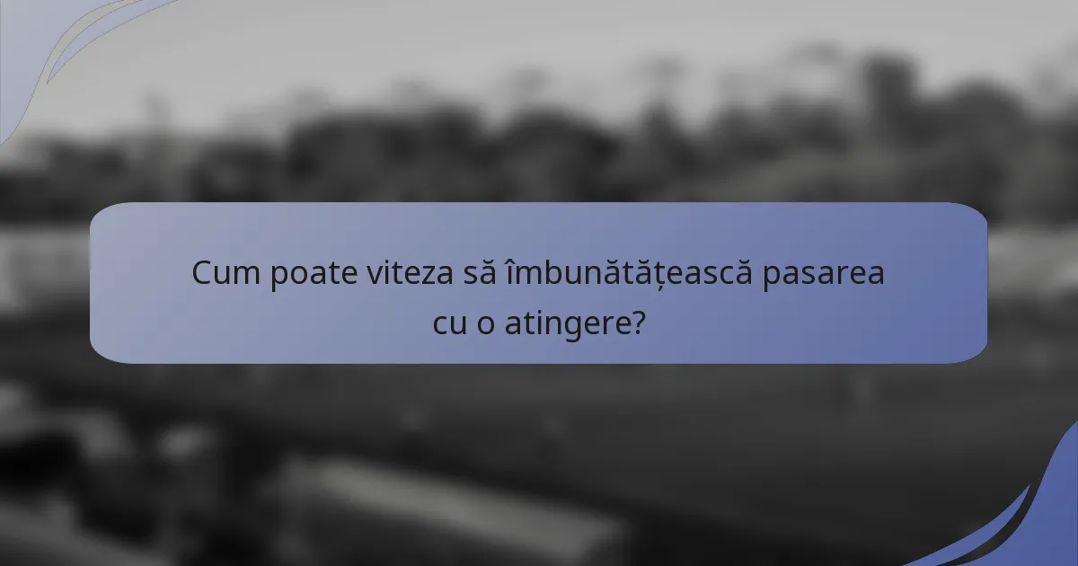 Cum poate viteza să îmbunătățească pasarea cu o atingere?