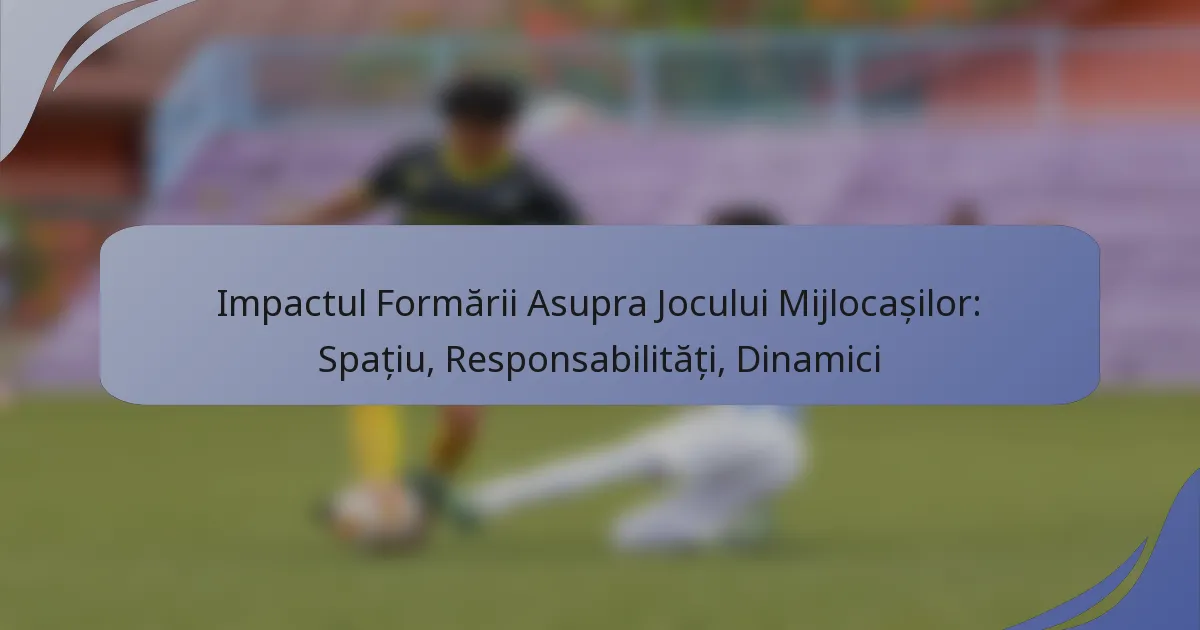 Impactul Formării Asupra Jocului Mijlocașilor: Spațiu, Responsabilități, Dinamici