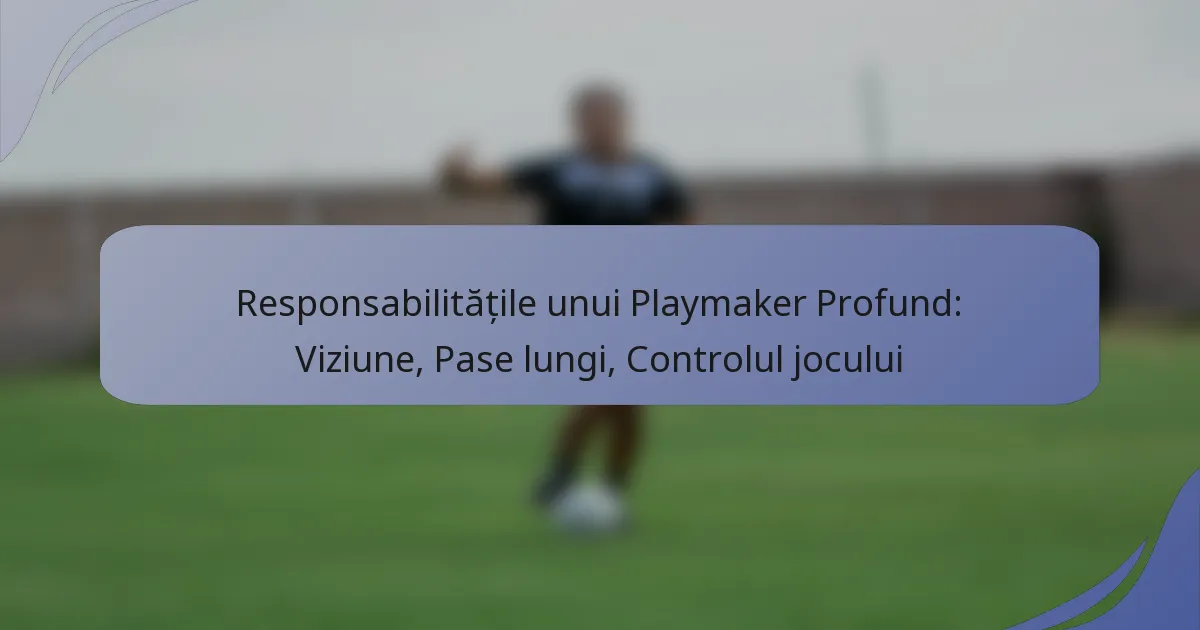 Responsabilitățile unui Playmaker Profund: Viziune, Pase lungi, Controlul jocului
