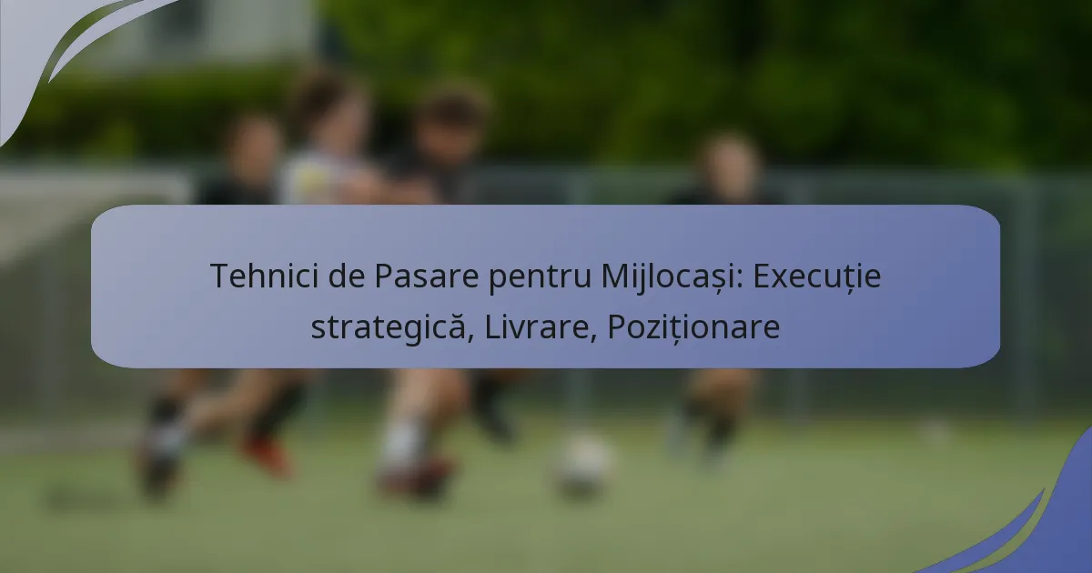 Tehnici de Pasare pentru Mijlocași: Execuție strategică, Livrare, Poziționare