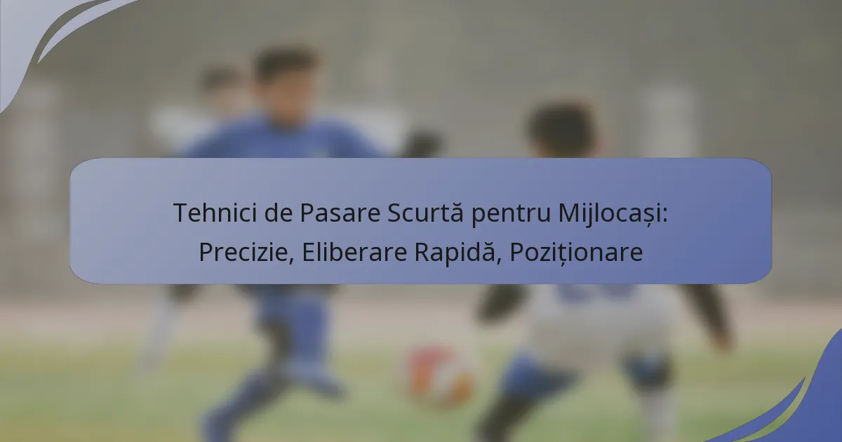 Tehnici de Pasare Scurtă pentru Mijlocași: Precizie, Eliberare Rapidă, Poziționare